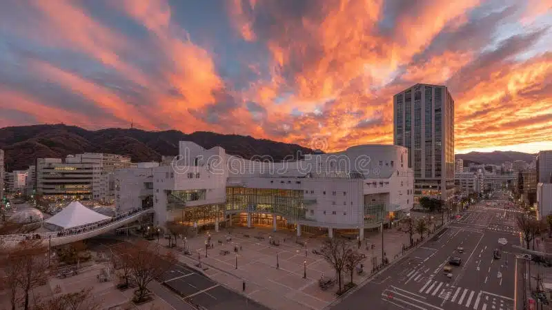 Stunning Sunset Over the Kioi Hall and Shinjuku Gyoen National ...