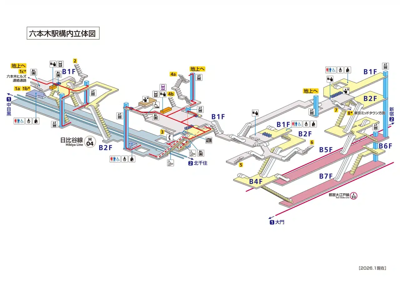 地鐵交通：六本木站直結