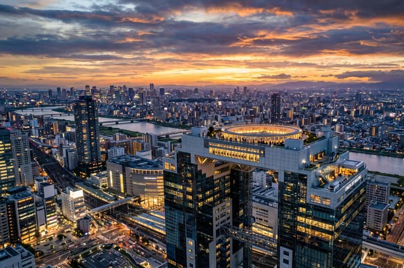 大阪城市天際線全景