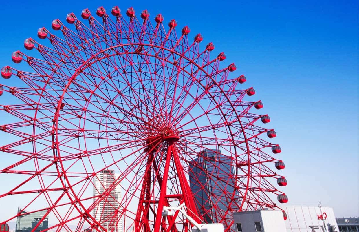HEP FIVE摩天輪：矗立於百貨屋頂的紅色地標