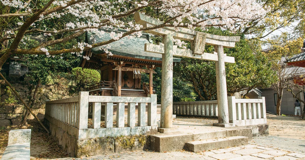 太宰府天滿宮境內的中島神社社殿與石鳥居