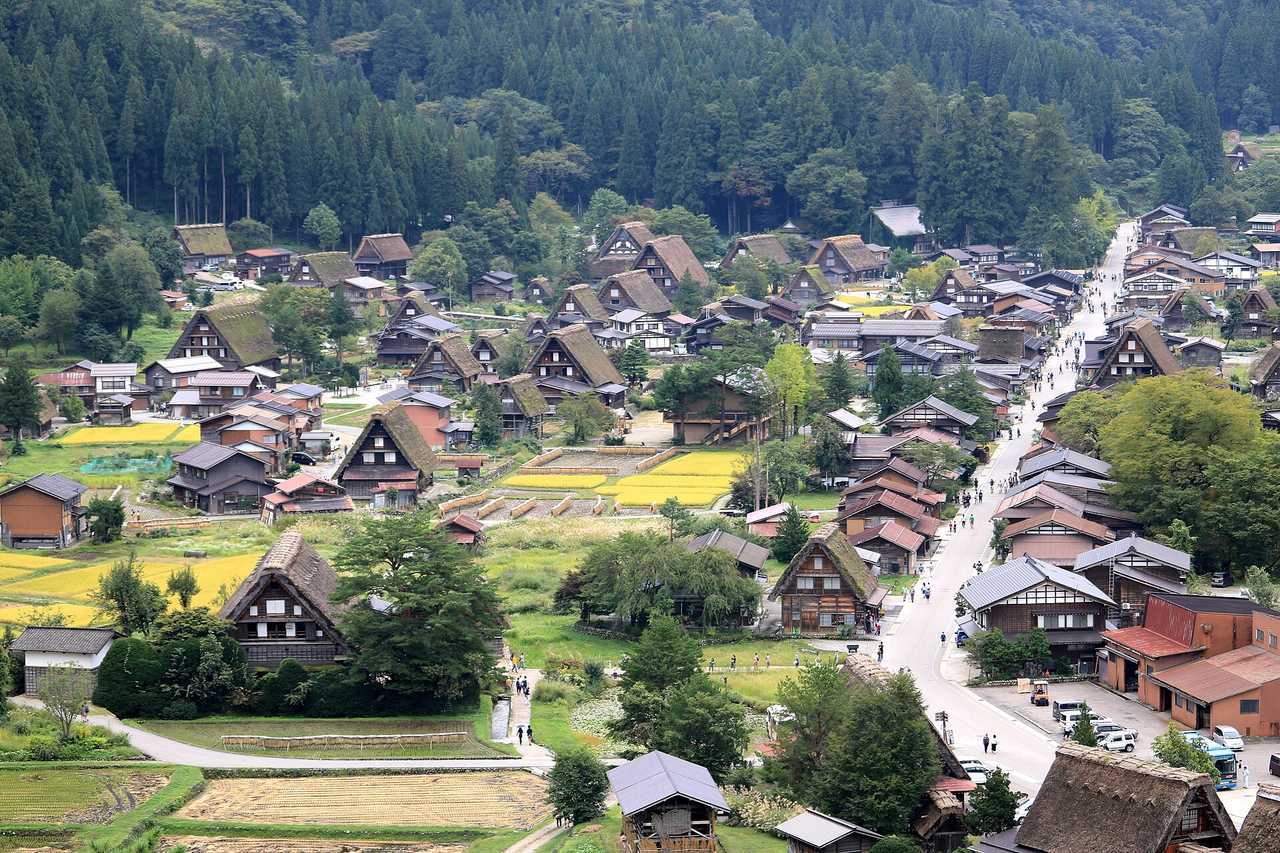 合掌村入村與城山天守閣展望台:免費散步、付費登高看全景