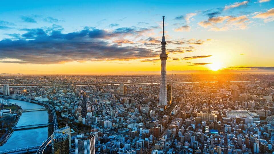 東京晴空塔日落套票