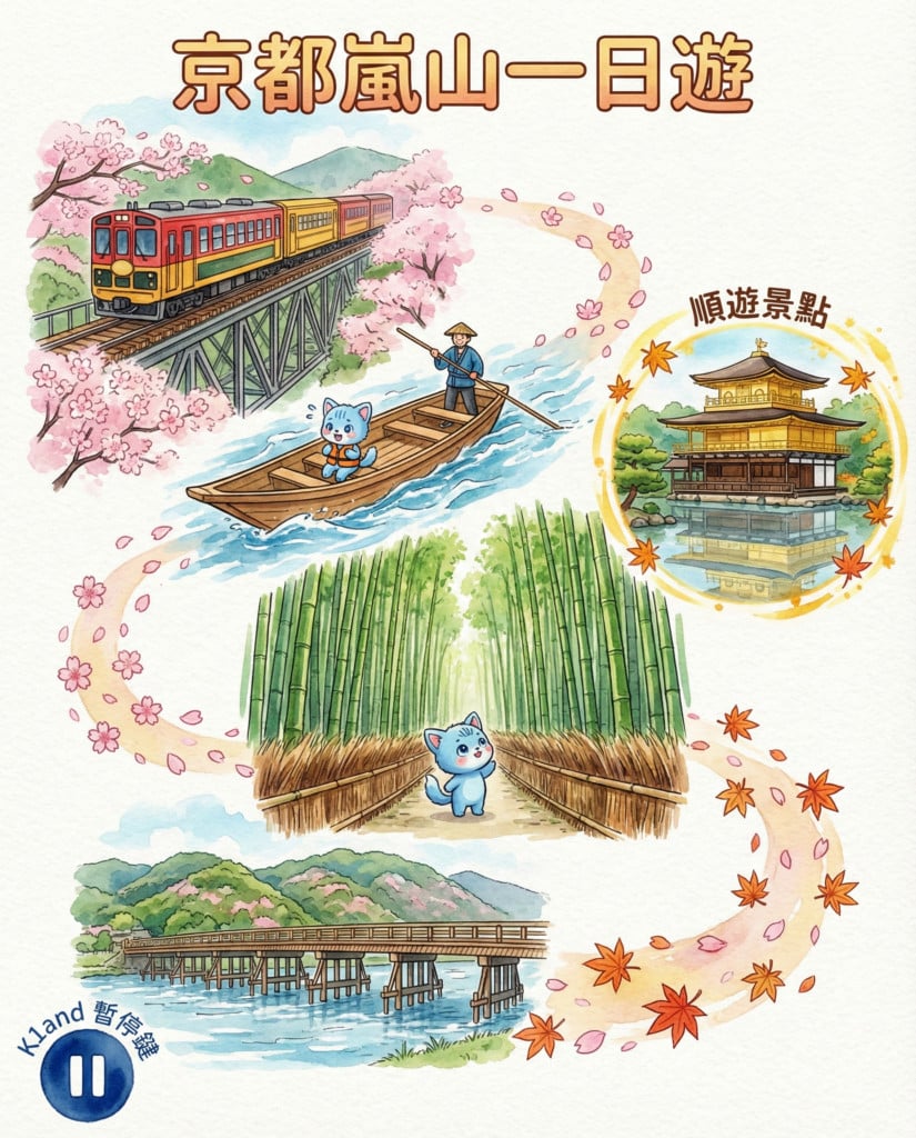 嵐山一日包車遊:天龍寺、嵯峨野、保津川遊船全串聯