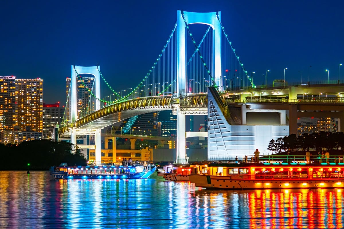 彩虹大橋:台場海濱夜景與散步大道