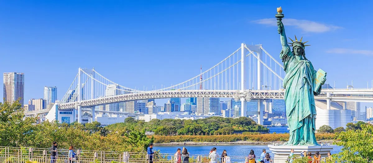 台場海濱公園與自由女神像