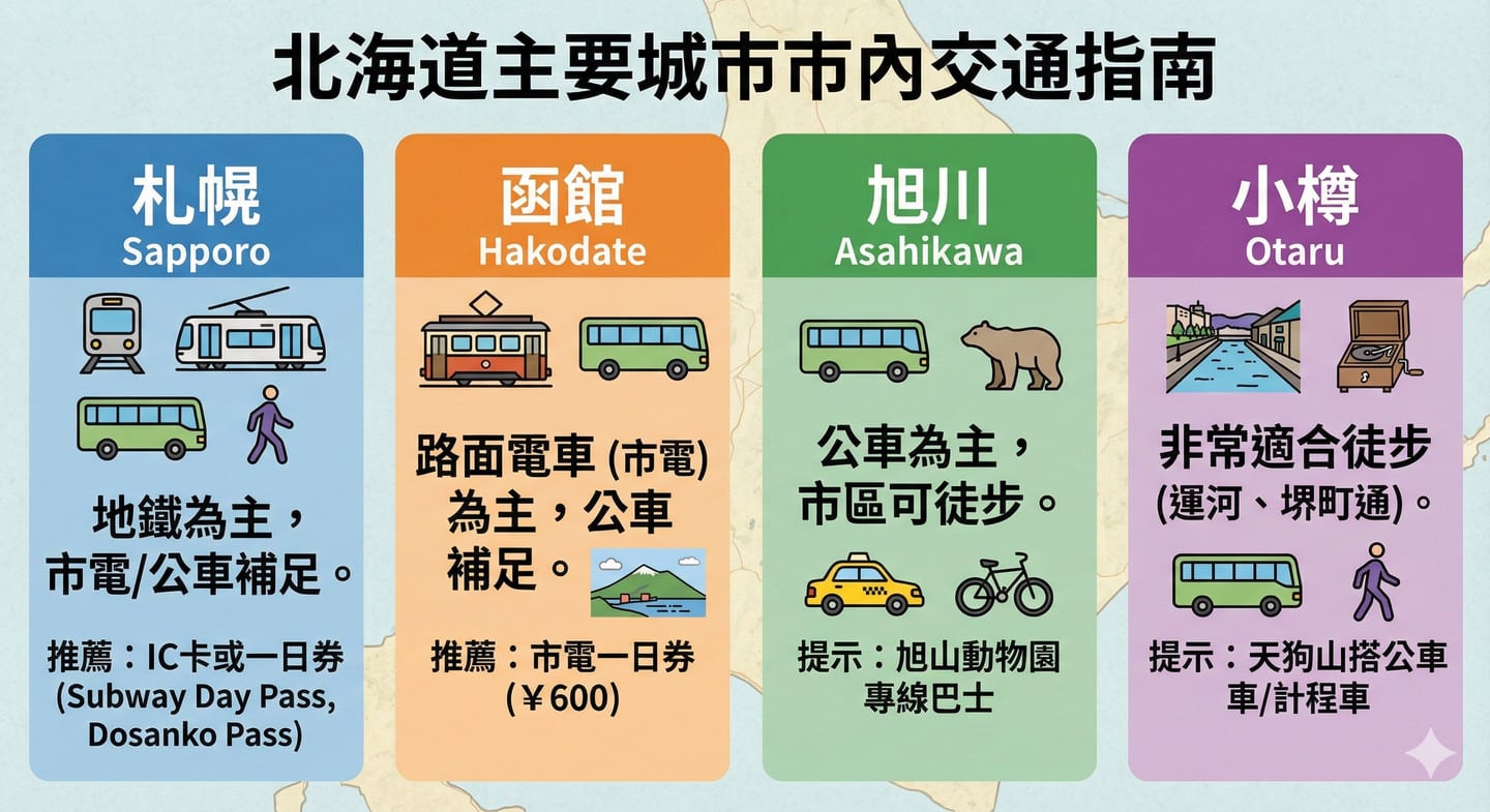 市電、巴士、步行與計程車比較