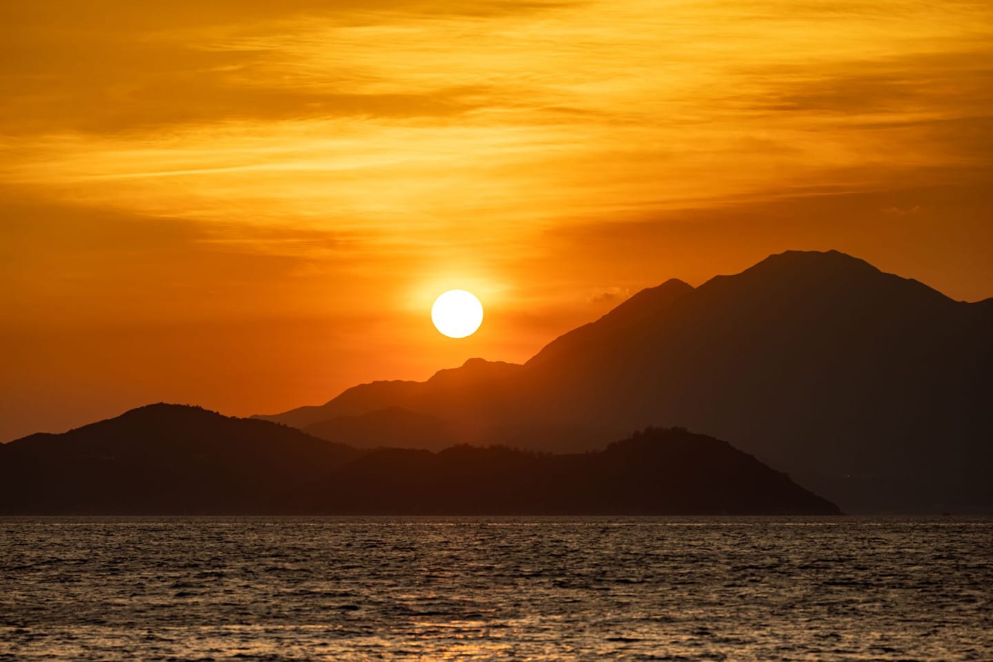 夕陽時刻的海面
