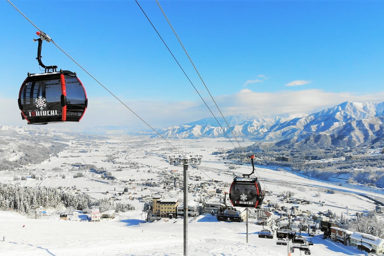 箱型纜車與雪場動線