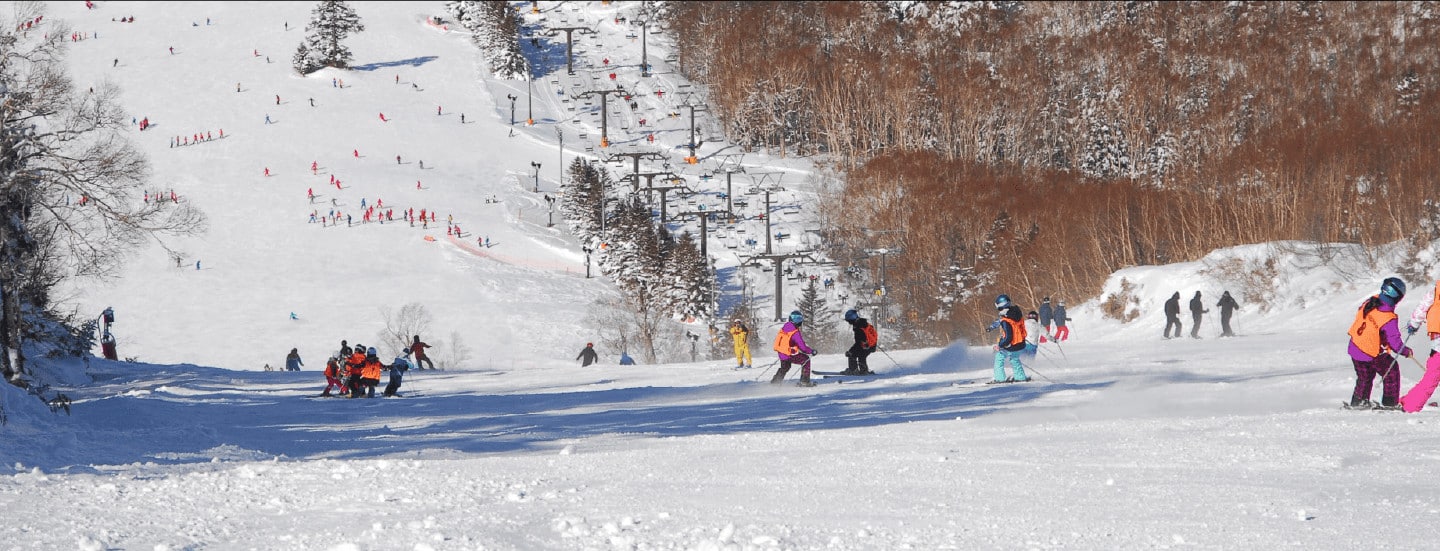 一之瀨家族滑雪場寬闊的初學者緩斜面