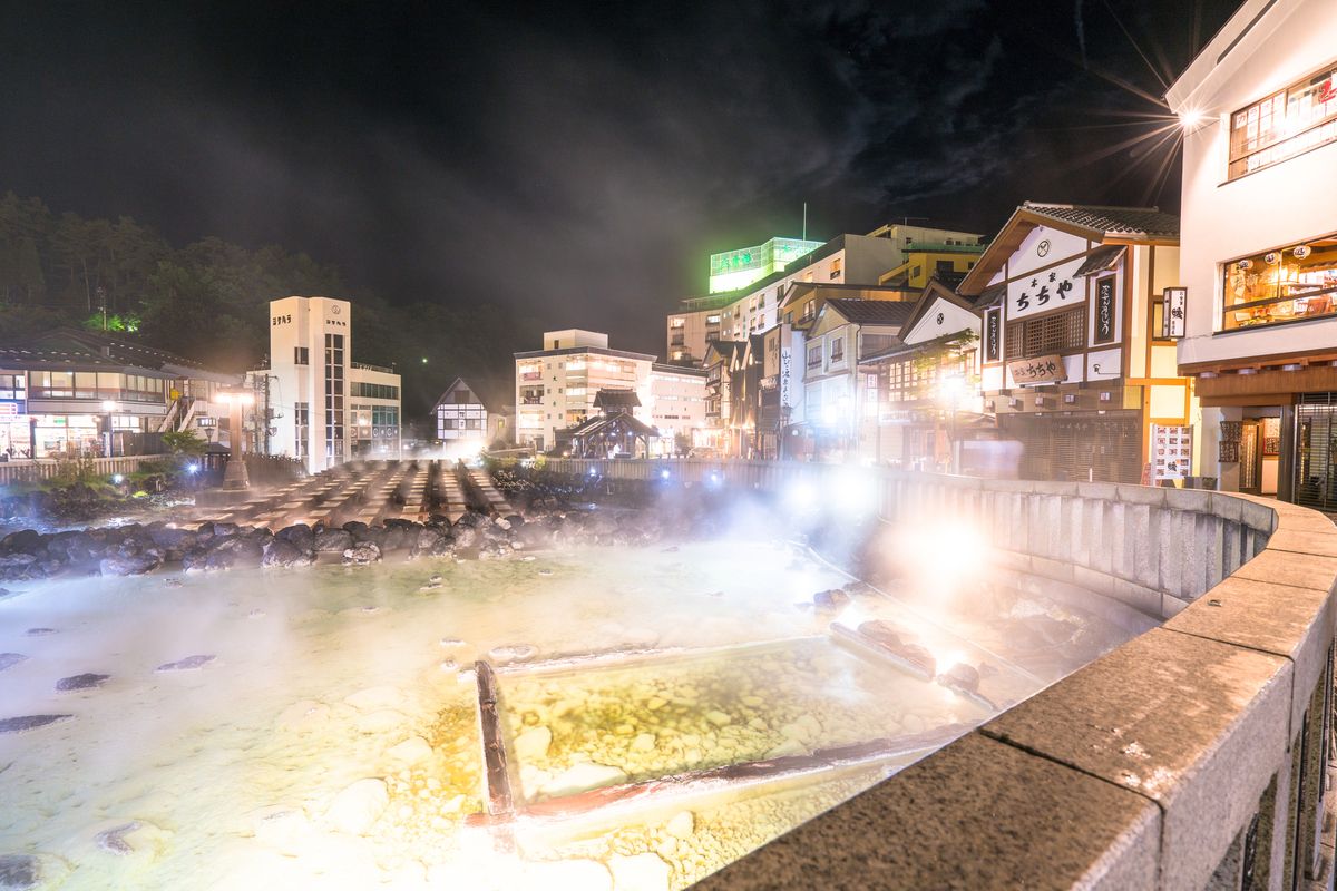 Kusatsu Onsen in the snow