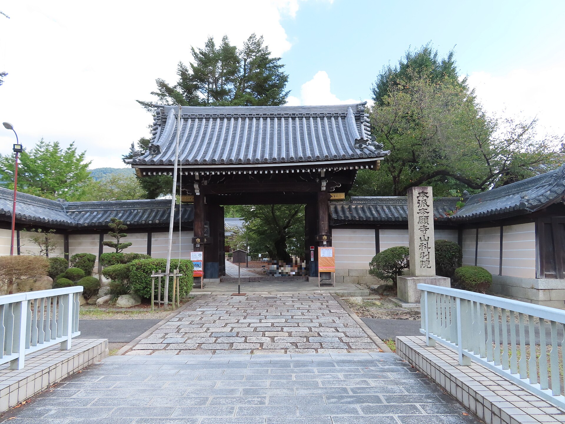 Honganji Yamashina Betsuin: A male and female ginkgo pair planted in the Taisho era