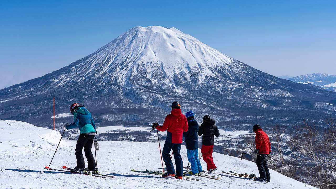 A ski run at a Japanese ski resort
