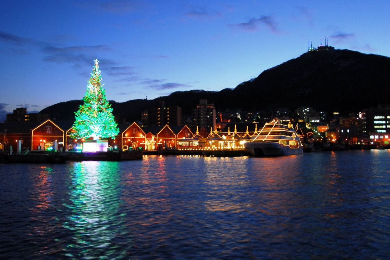 Sea Christmas tree at Hakodate Christmas Fantasy